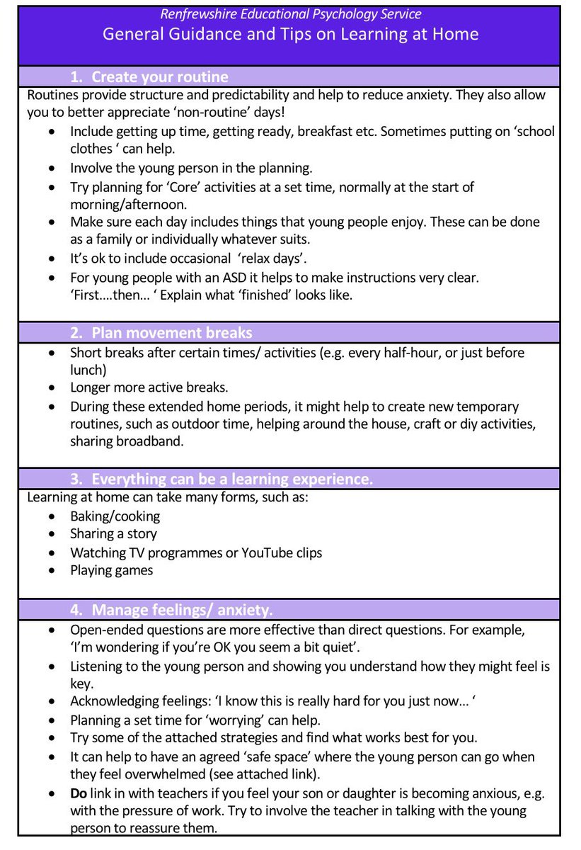 NurtureRhs's tweet photo. Good advice for families working and learning at home. https://t.co/6ja662fja4
