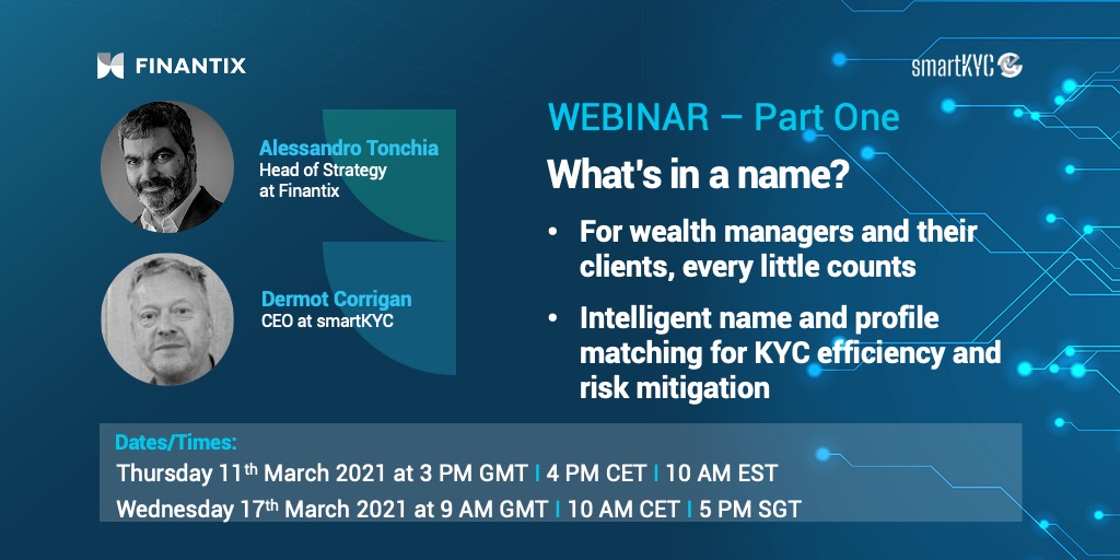 Improve your #KYC efficiency with better name and profile matching. Our new #webinar series starting in March explains more. Register for Part 1 today. hubs.li/H0GWpJ80