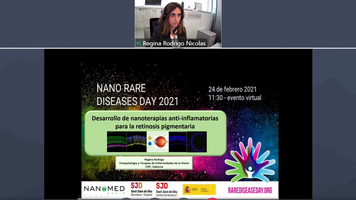 La Dra. Regina Rodrigo ha participado hoy en la jornada
organizada por @NanomedSpain @SJDbarcelona_es sobre las últimas innovaciones en diagnóstico precoz, liberación controlada de fármacos y nuevas terapias para abordar diferentes enfermedades raras https://t.co/uDdzuREv8N