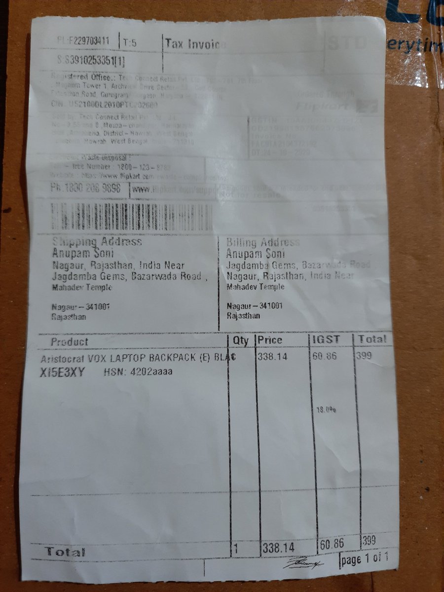 sunilsp78's tweet photo. @Flipkart 
@stufflistings 
@beebomco 
@C4ETech 
@AmreliaRuhez 
@HFVUnbox 
Which amount should I pay ??
Looks like kisi or ka product mujhe chipka diya .
Phir bhi tax invoice me ₹399 lekin order details me ₹789.
Which payment should I do now ?? https://t.co/dXSFaYHZGI