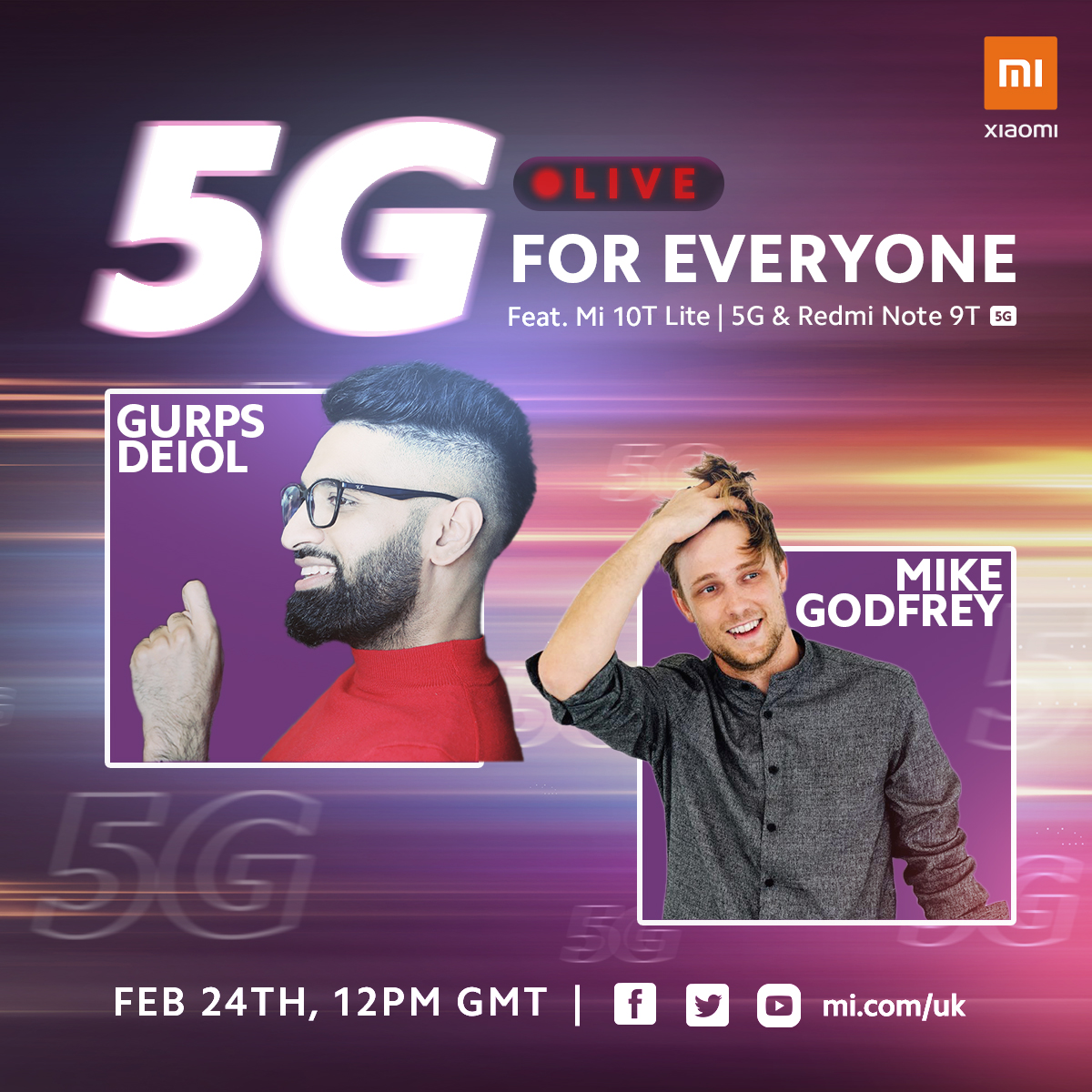 XiaomiUK's tweet image. Meet our hosts for today's livestream👋 Gurps and Mike are back! Got questions about 5G, our smartphones or smart life products? Fire away and we'll answer them! 🔥

Watch LIVE: bit.ly/2Ml0Yct

#5GForEveryone