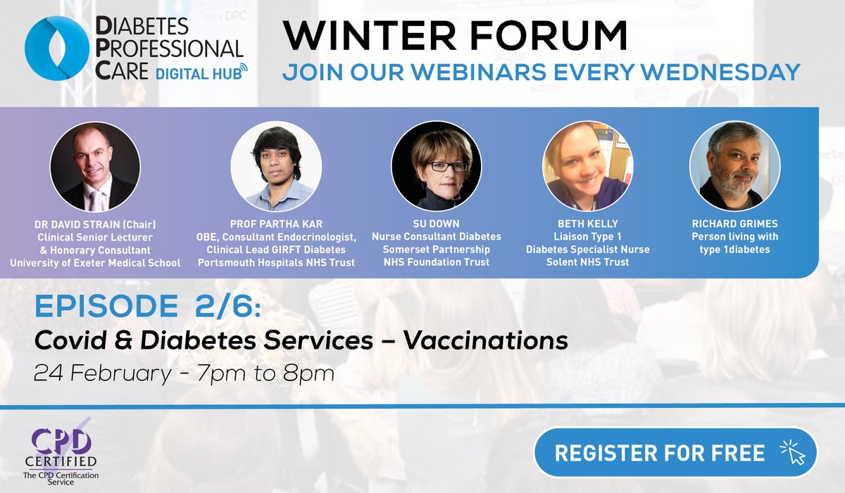 diabetespc's tweet image. DON'T MISS OUT ON THIS IMPORTANT WEBINAR #RETWEET

What are the impacts of the COVID vaccination rollout on people living with diabetes and HCPs?
How does @sotonDSN manage to see more than 50 extra patients per week during the pandemic?

REGISTER NOW: zoom.us/webinar/regist…