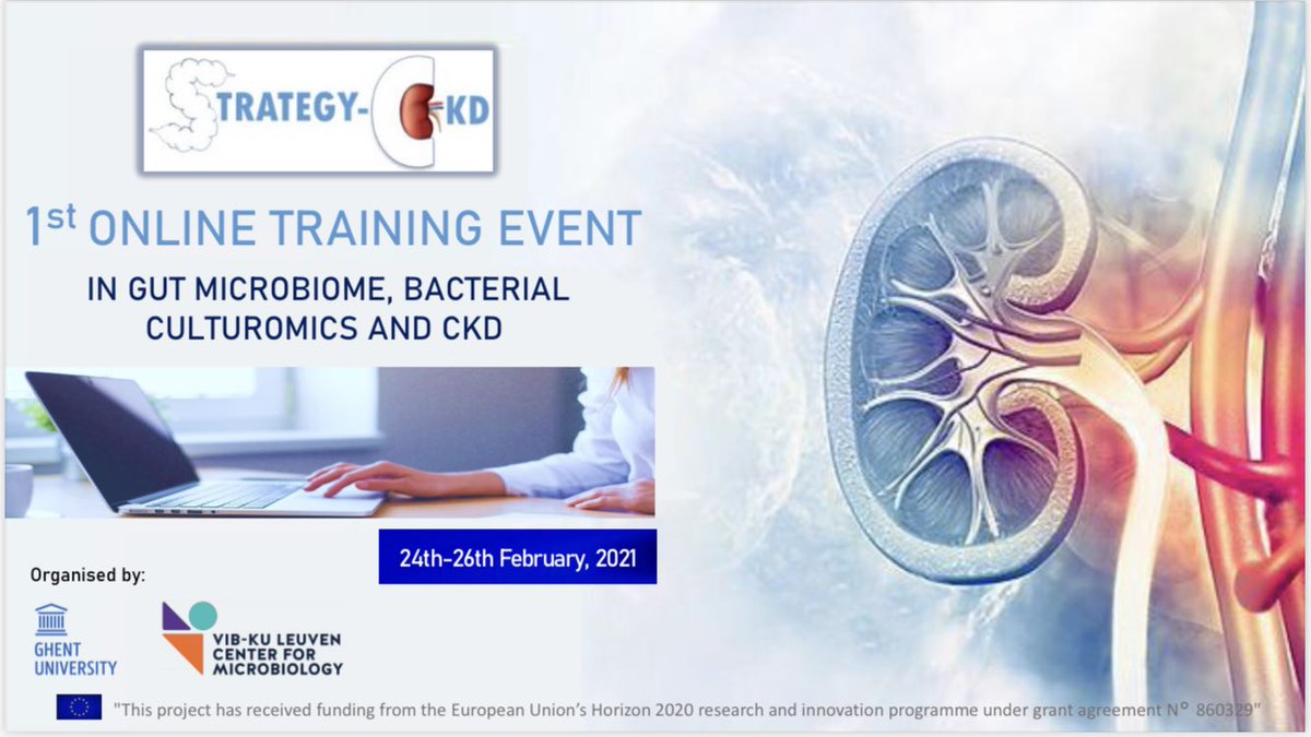 StrategyCKD's tweet photo. Join us on zoom for our first 2-day Training Event hosted by @ugent and @VIB_microbes! 
24.02.21 from 2.20PM - 4.40PM (CET): https://t.co/i1gdf941wu
26.02.21 from 9AM - 1.50PM (CET): https://t.co/jjpdbfo2DF https://t.co/FAacyERE3j
