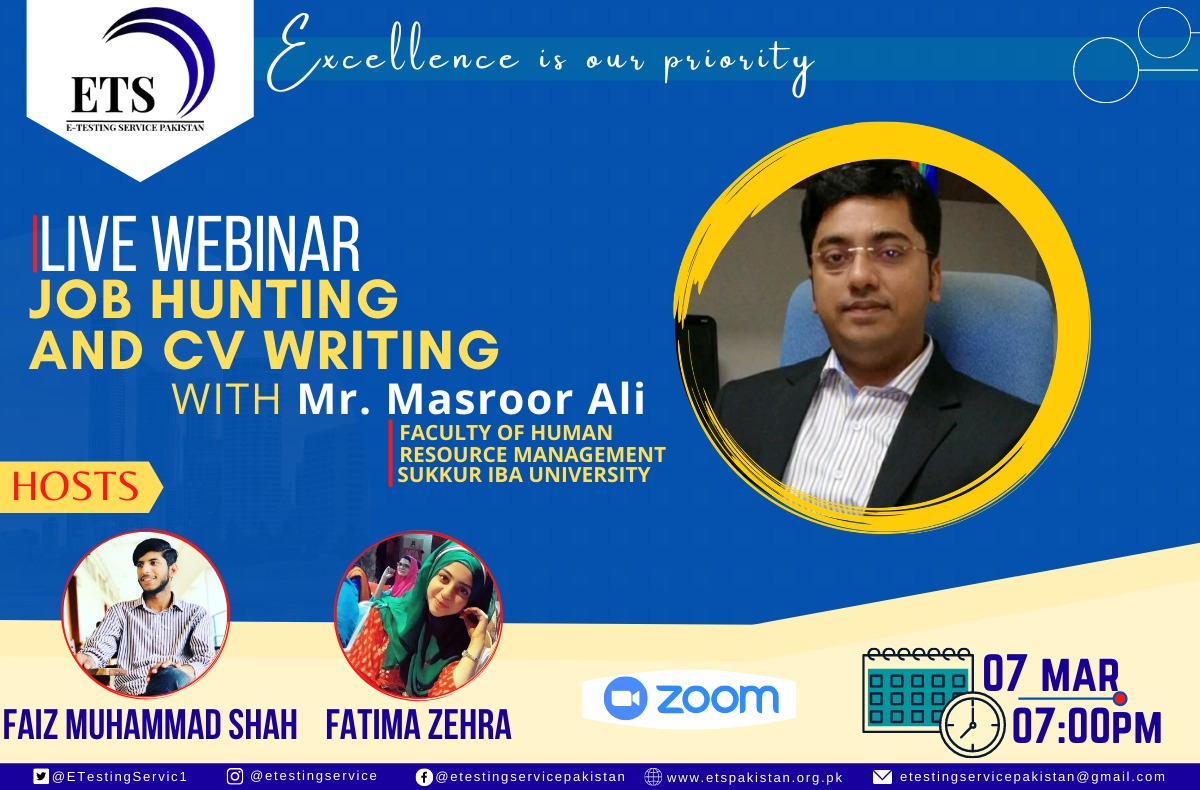 ETestingServic1's tweet photo. 🎤Greetings everyone!
We are here with a Free of Cost LIVE WEBINAR on:
-Job hunting &amp; 
-CV writing with 
 *MR. MASROOR ALI* 
( Associate Professor Management Sukkur IBA University)

▪Click on the given link to get registered for free:
https://t.co/BlhQst502a https://t.co/Aei9E45rxd