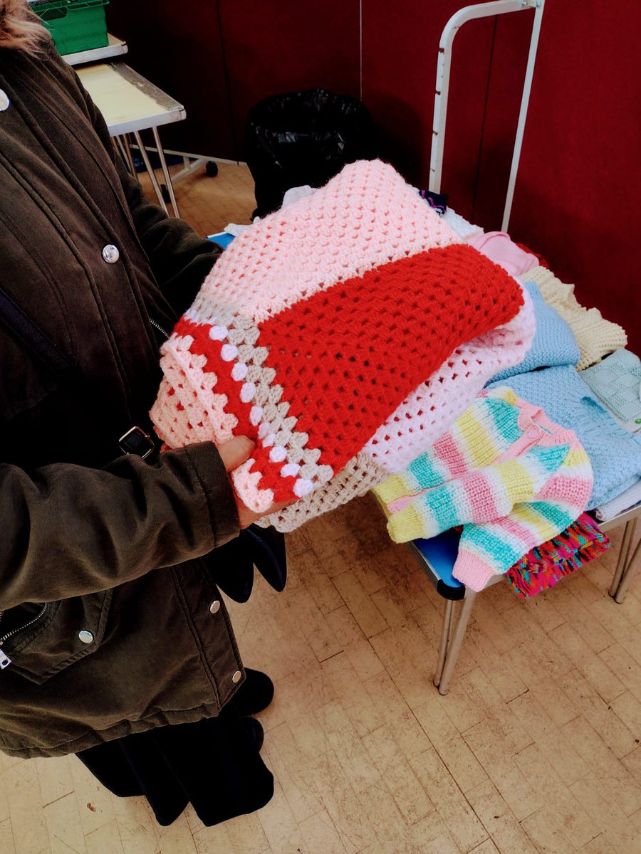 EltaTextiles's tweet photo. Knitted and crocheted items made by our members are going down well with food bank users! #communityarts #newham #communityactivism #artsandcrafts https://t.co/L2HFHrMNYO