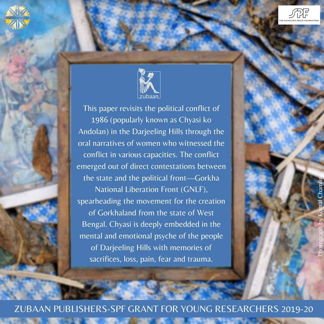 ZubaanBooks's tweet photo. Hello! As a part of #WednesdaysForWomensHistories, today we present the seventh paper from the theme of #Memory. Written by Dipti Tamang (@Dipti24753969), the paper is titled, 'Women and the Ethnic Conflict of Gorkhaland: Contesting History'. Read it here! https://t.co/DCN81Wcl3Q https://t.co/3MWraXyPHu