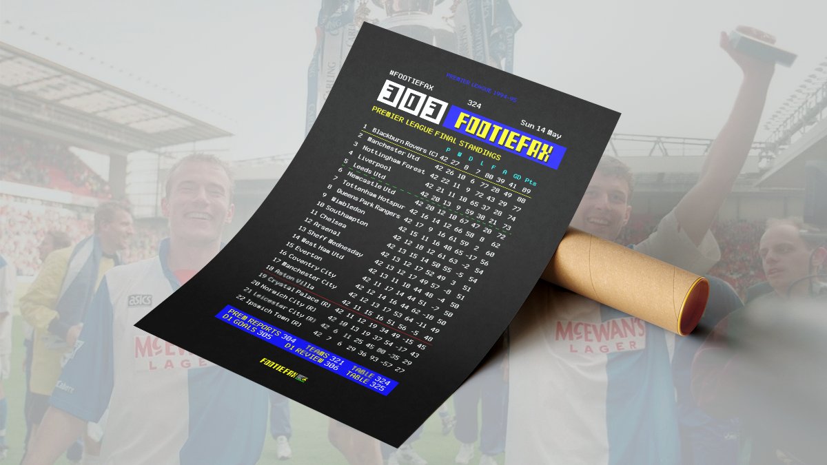 Blackburn fans! Add a spot of history to the home with our retro <a href="/FootieFax/">FootieFax</a> 94-95 champions league table! Available with framing too!

Order >> theterracestore.com/collections/po…

Retweet &amp; follow and we will pick a lucky winner to bag one free #brfc #blackburn