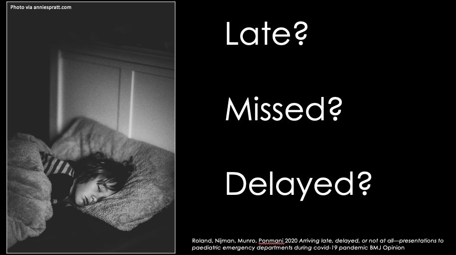 Damian Roland (@damian_roland) on Twitter photo <a href="/EuropeanPEM/">European Society for Emergency Pediatrics</a> @EuropSocEM Since this presentation we've far more data demonstrating morbidity was not as bad as feared, and no evidence so far mortality has increased.
Extremely useful debate to be had though on how we classify late, delayed and missed presentations.
blogs.bmj.com/bmj/2020/08/15… <a href="/EuropeanPEM/">European Society for Emergency Pediatrics</a> @EuropSocEM Since this presentation we've far more data demonstrating morbidity was not as bad as feared, and no evidence so far mortality has increased.
Extremely useful debate to be had though on how we classify late, delayed and missed presentations.
blogs.bmj.com/bmj/2020/08/15…