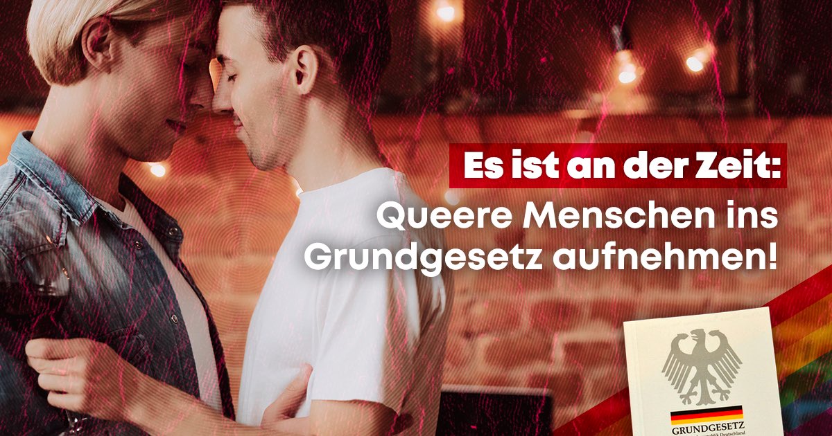 Bis heute sind queere Menschen vom Schutz vor Diskriminierung im Grundgesetz ausgeschlossen. Gemeinsam können wir das jetzt ändern! VelsPol Deutschland gehört zu den Erstunterzeichnern.  Unterstützt uns ✍️ bit.ly/grundgesetzfue… #GrundgesetzFürAlle   #Artikel3