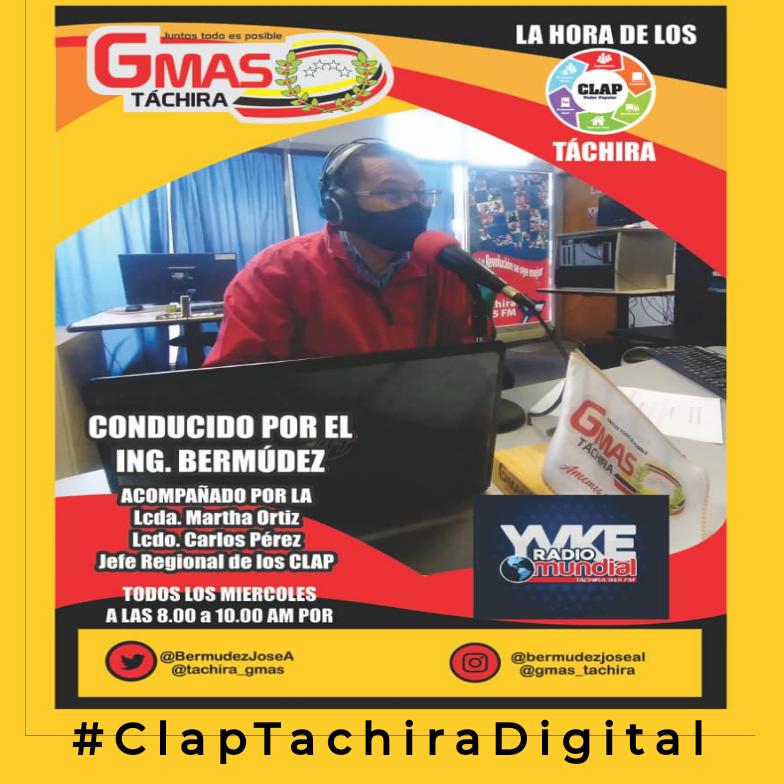 Hoy desde las 8am en su programa "La Hora de los Clap" conducido por <a href="/BermudezJoseA/">Bermúdez José</a> y transmitido por <a href="/YvkeTachira/">Yvke Tachira</a>. Estaremos conectados vía web 💻
radiomundial.com.ve/radio/pruebas/…
y vía SMS o WhatsApp por el 0424-2072567📲
¡Los esperamos! 
<a href="/FreddyBernal/">Freddy Bernal</a> 
#ClapTachiraDigital