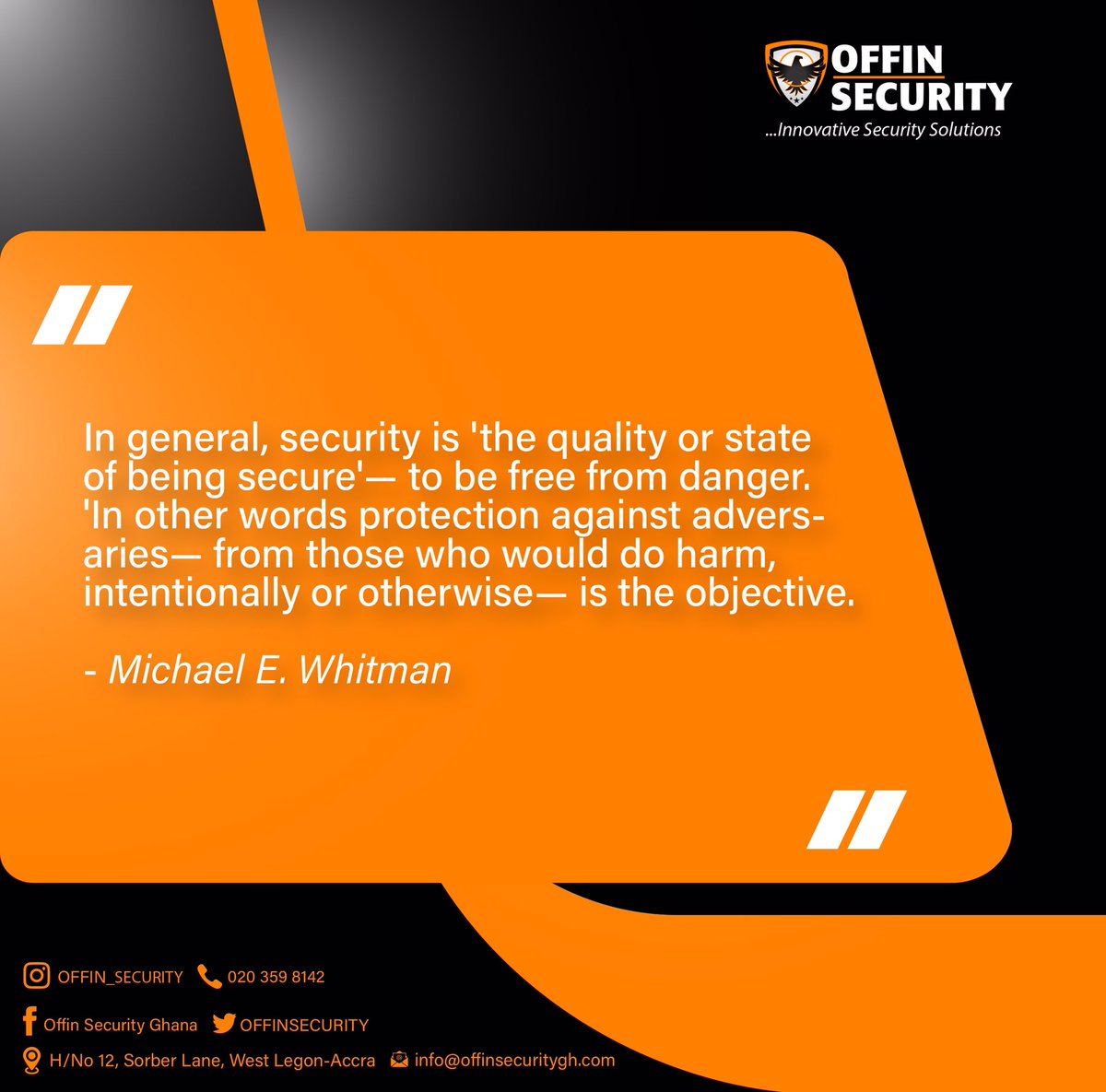 OffinSecurity's tweet photo. #securityquotes #privatesecurity #offin https://t.co/yZF5Bo9f7E