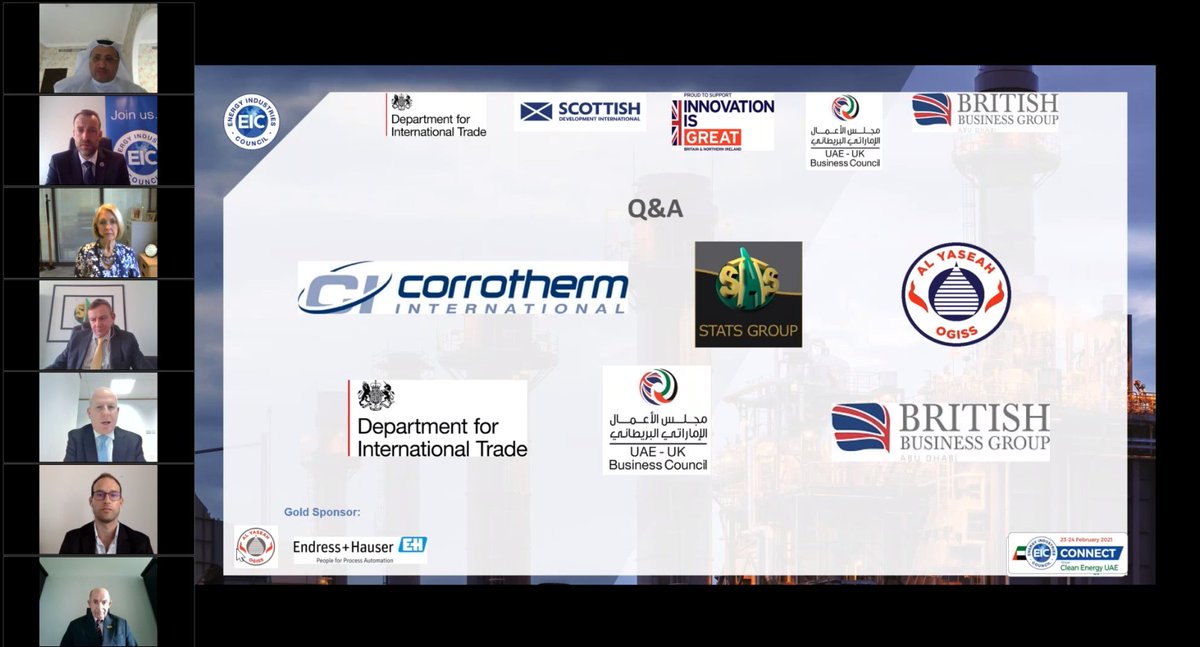TheEICEnergy's tweet photo. Thank you to our amazing panel of speakers, who shared their journeys of setting up a business in the UAE and current opportunities available in-country at the Virtual #EICConnect Clean Energy UAE https://t.co/JPGae33uPM