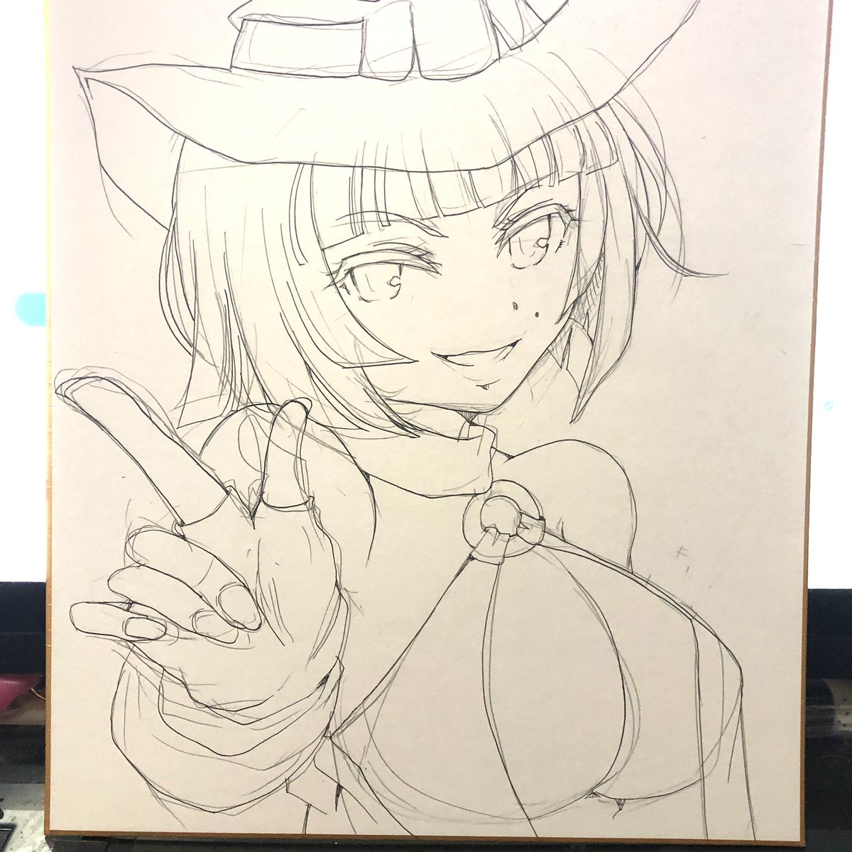 同時進行でアナログ色紙もやってます…誰かわかるかな… 