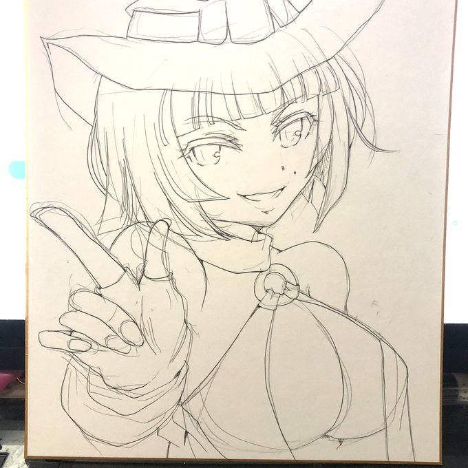 同時進行でアナログ色紙もやってます…誰かわかるかな… 