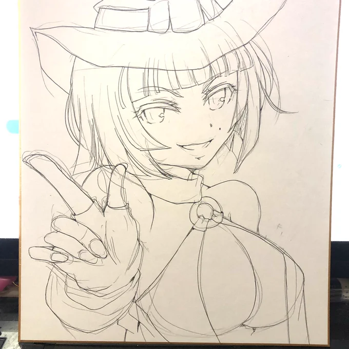 同時進行でアナログ色紙もやってます…誰かわかるかな… 