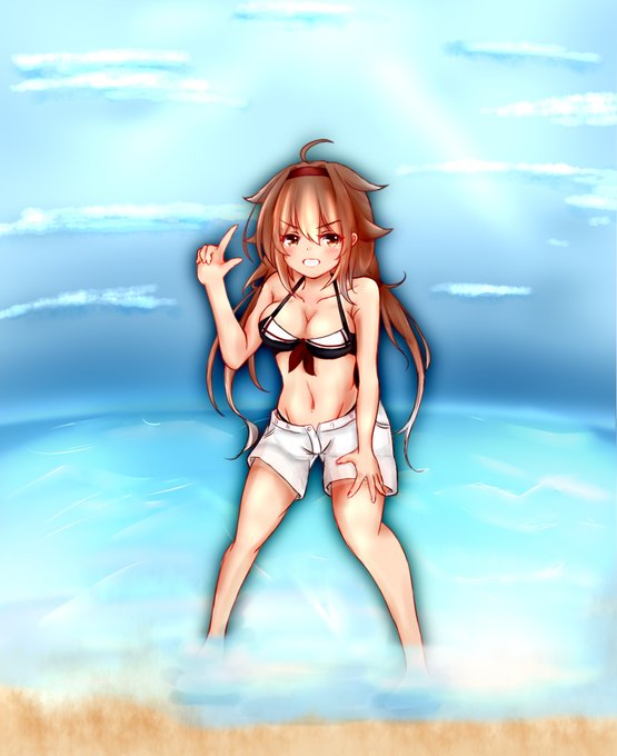 水着つゆさん #艦これ #白露(艦隊これくしょん) https://t.co/WVO37TDdVJ 