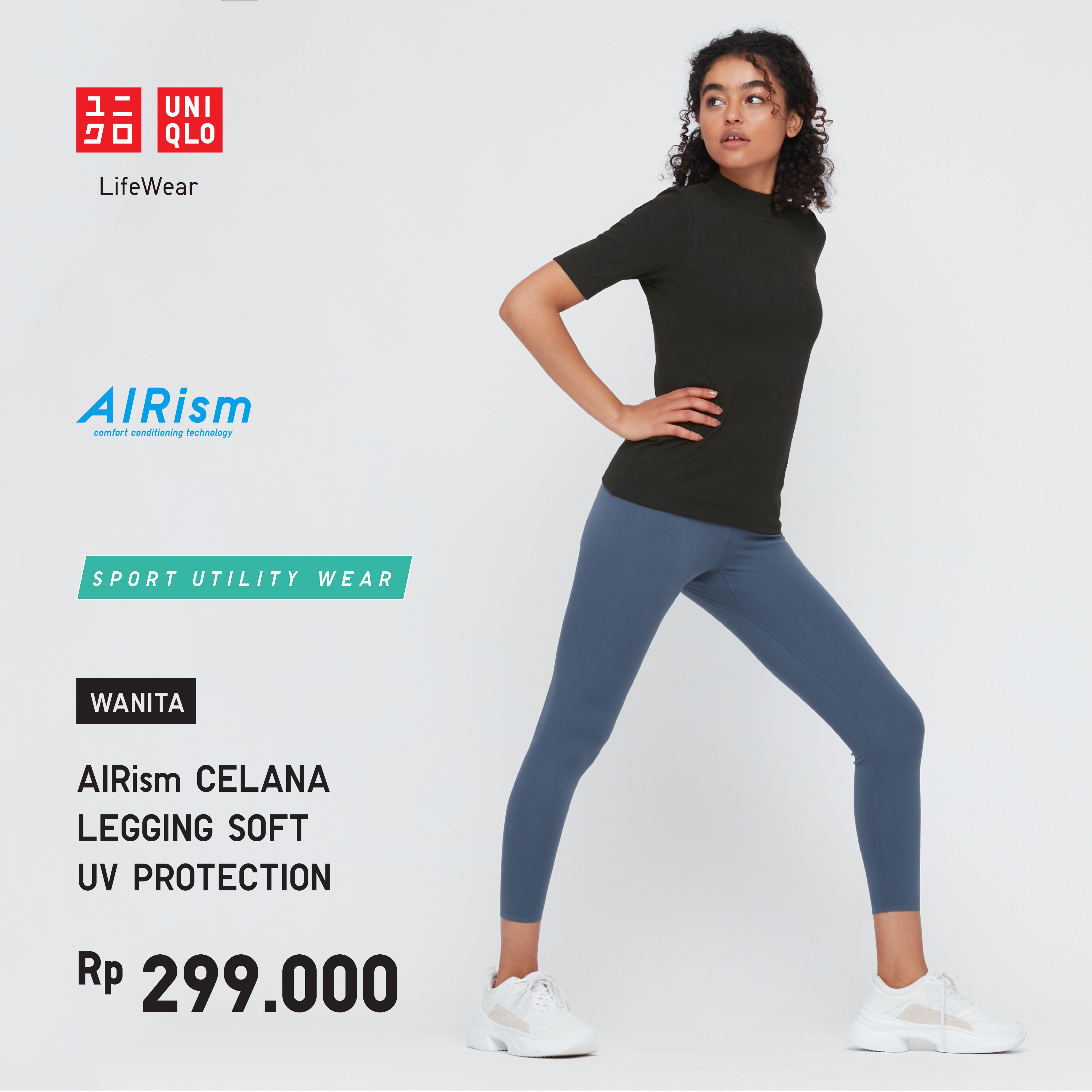 X-এ uniqloindonesia: @fannyghassani is wearing UNIQLO Sport Utility Wear  Products! T-shirt Dry-Ex Crew Neck Lengan Pendek   AIRism Celana Legging Soft UV Protection   #UniqloFitfest #SportUtilityWear