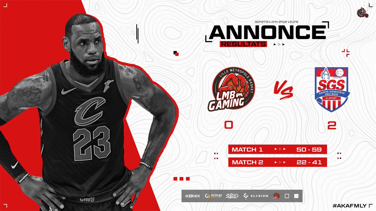 #NBA2K 

Notre match contre @sgs2kesport n'aura pas été concluant hier soir, nous perdons 2 à 0.

Félicitations tout de même à nos joueurs du <a href="/LMBGaming_2K/">LMB Gaming</a> ainsi qu'à nos adversaires ! 💥

#redGIANTS 🔴⚪️ #AKAFMLY 🦎
