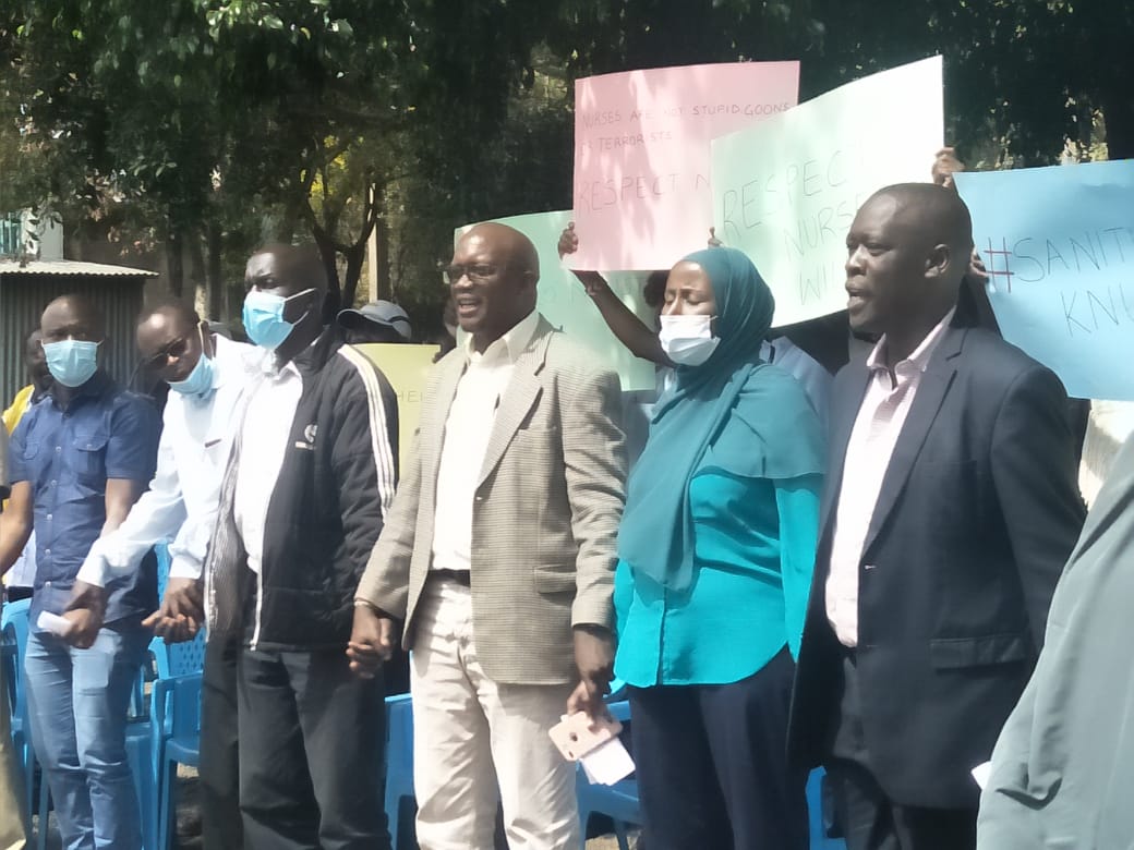 KBCChannel1's tweet photo. Kenya National Union of Nurses demand fair and free election .They say they have lost faith in the leadership of Seth Panyako ^MK https://t.co/DvZ2TCogQj