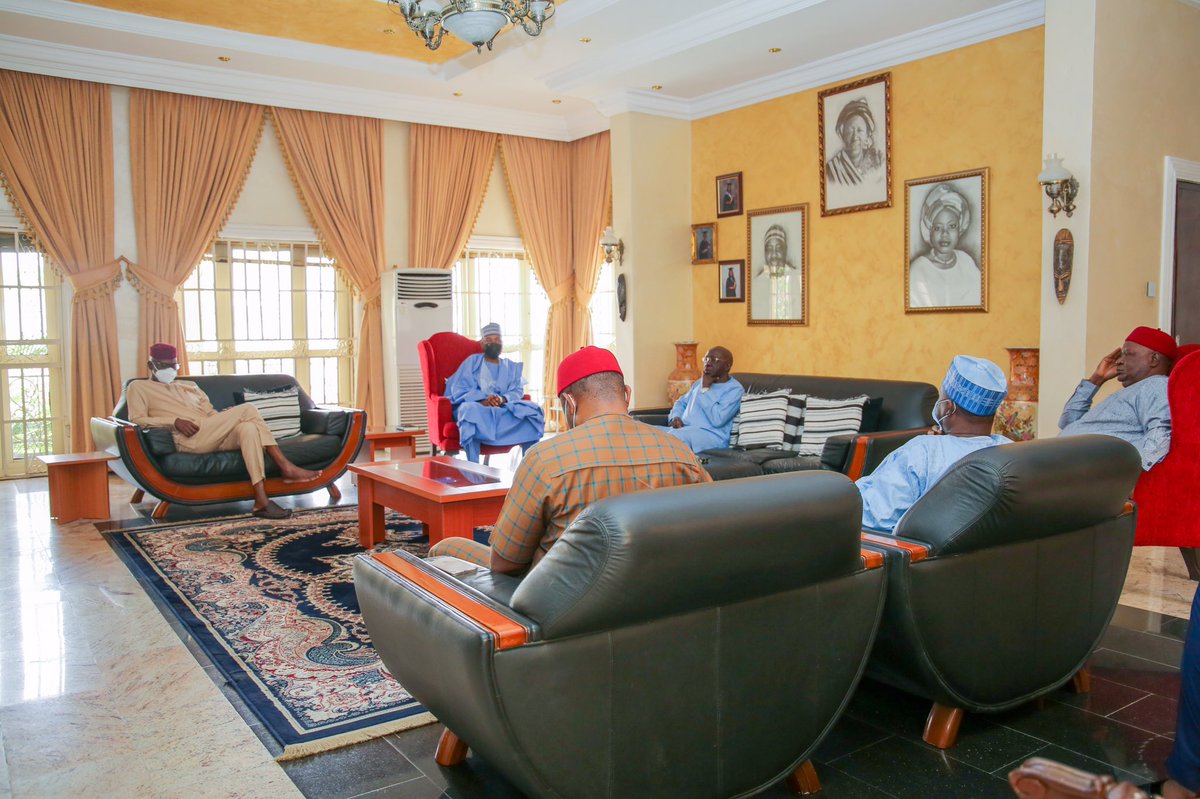 bukolasaraki's tweet image. As we continue our engagements with influential leaders in our party, this afternoon, the #PDPReconciliation &amp;amp; Strategy Committee is meeting with the former Senate President, Senator Iyorchia Ayu, at his home in Abuja.