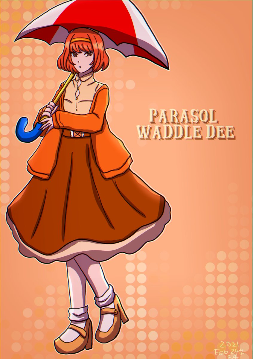 桜木杏樹 イラスト置き場 Drawing 擬カビ パラソルワドルディちゃん 拙宅の擬人化パラソルワドルディちゃんは 女の子といわれてるが 実は女装している説が囁かれているとか