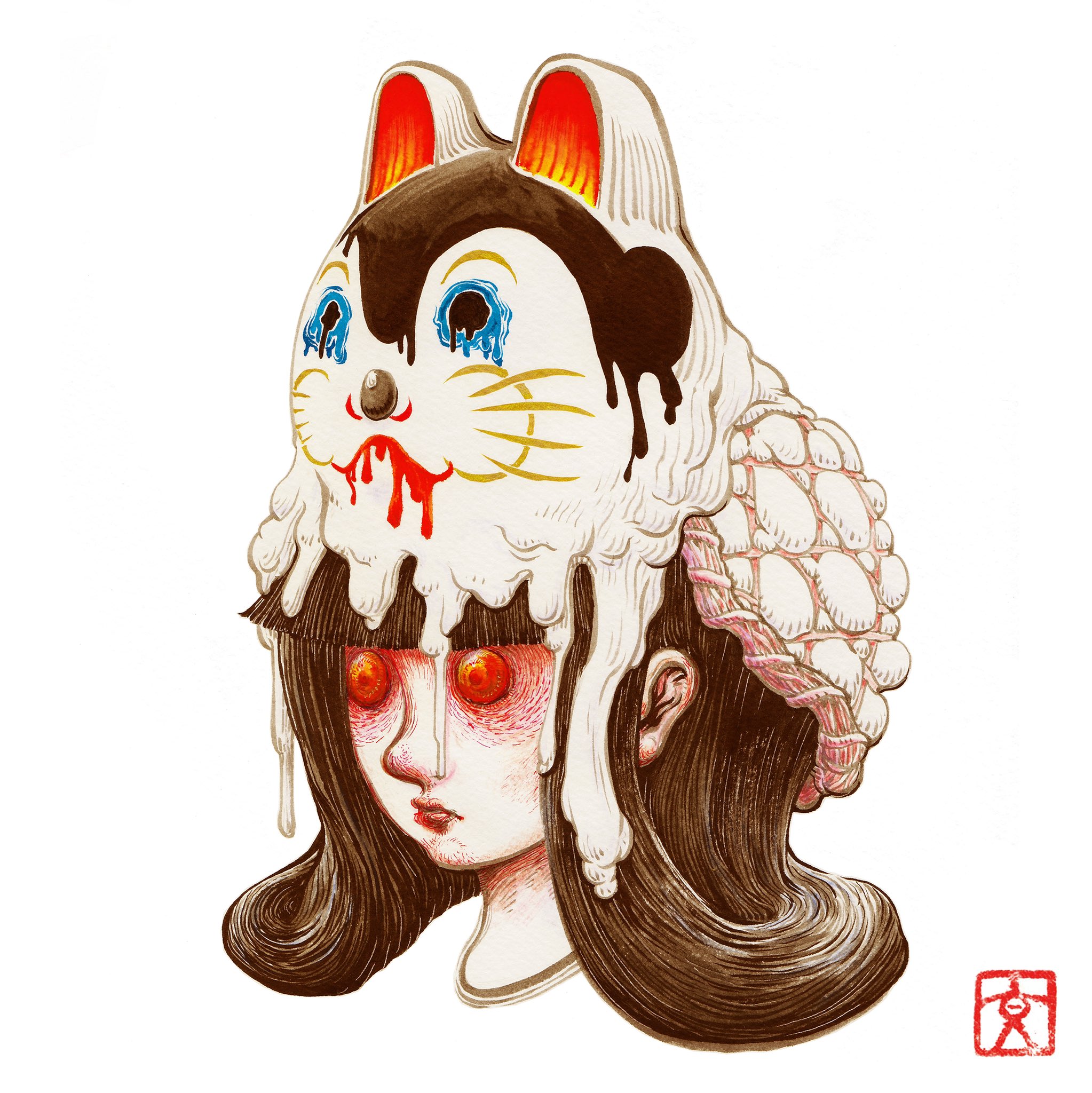 Hiro Bouzu ただその真っ黒な目から 涙溢れ落ちないように 的な 犬張子 イラスト T Co Xoaqhxsayf Twitter