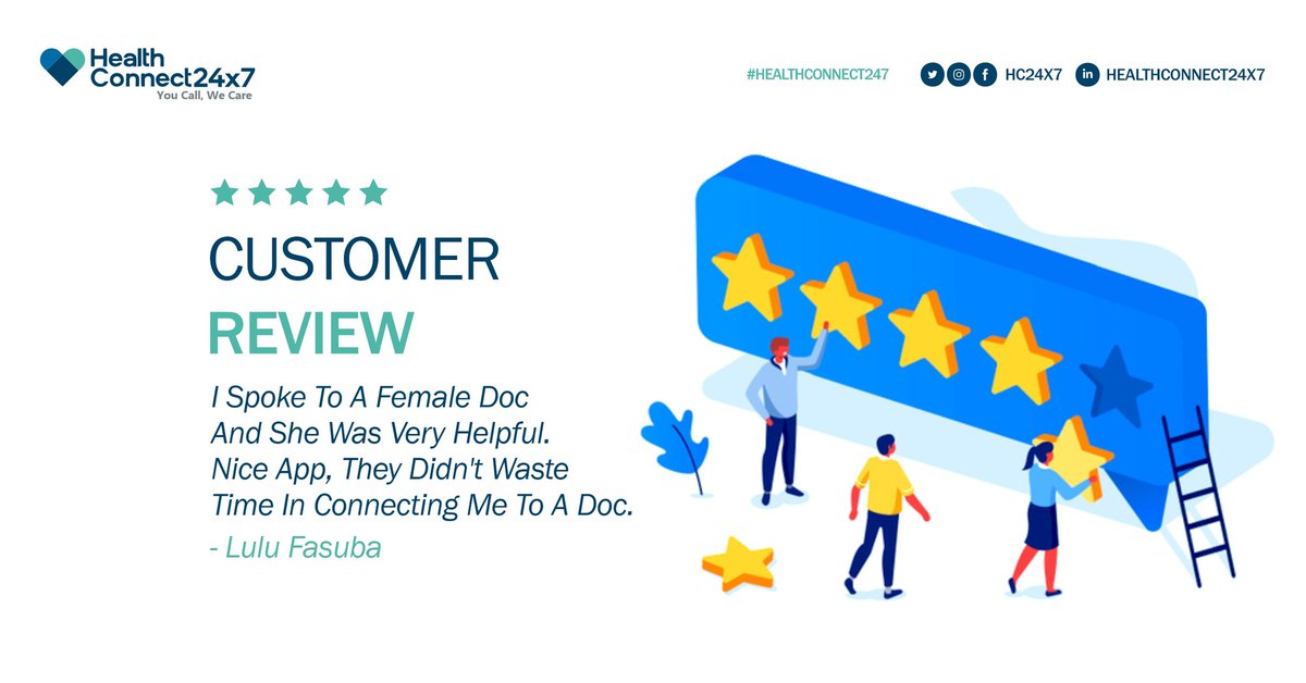 HC24x7's tweet photo. Customer Testimonial
We connect to a doctor within a minute.
#Healthconnect247 #telemedicine #telehealth#customerreview https://t.co/AIwDv2nzVU