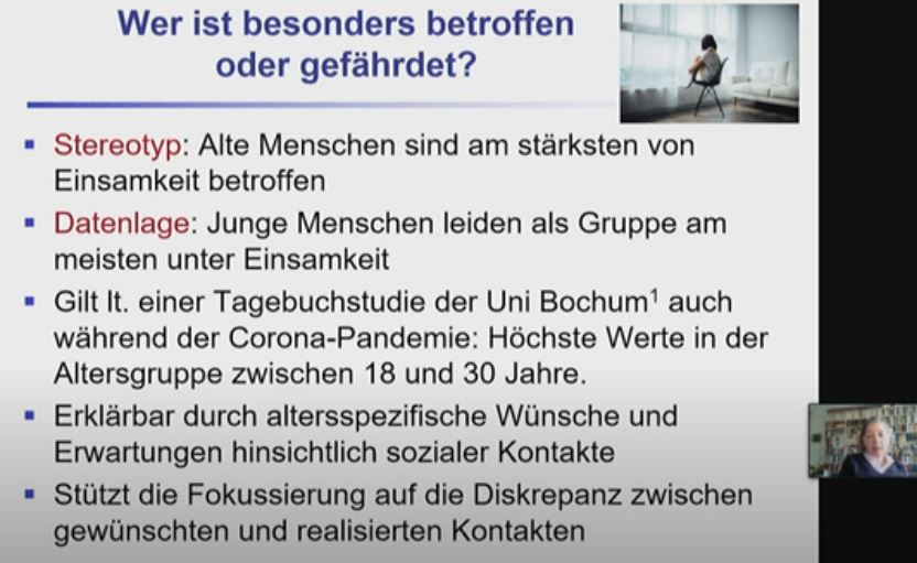 Telemed-Initiative Brandenburg e.V. (@telemed_ini) on Twitter photo Junge Menschen leiden am meisten unter #Einsamkeit, ganz besonders während der #Corona #Pandemie. Davon berichtet Prof. Barbara Krahé von der <a href="/unipotsdam/">Universität Potsdam</a> bei der 16. Brandenburger Landeskonferenz "#Digitalisierung im #Gesundheitswesen". Live: telematik-konferenz.de #telemed21 Junge Menschen leiden am meisten unter #Einsamkeit, ganz besonders während der #Corona #Pandemie. Davon berichtet Prof. Barbara Krahé von der <a href="/unipotsdam/">Universität Potsdam</a> bei der 16. Brandenburger Landeskonferenz "#Digitalisierung im #Gesundheitswesen". Live: telematik-konferenz.de #telemed21