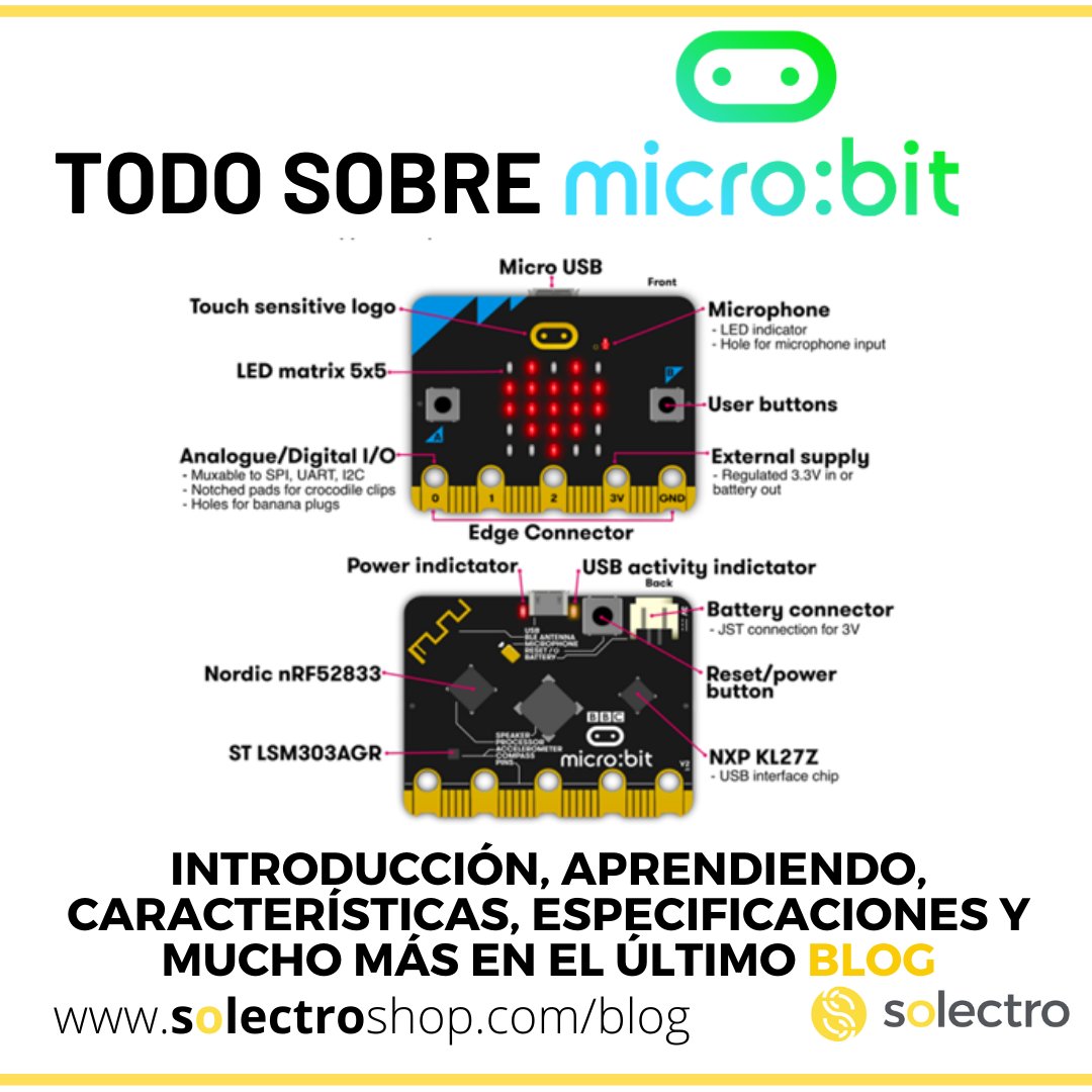 Todo sobre el #microordenador micro:bit – porque usarla y cómo
☀️¿Por qué es tan popular la pequeña pero potente #microbit? Te explicamos su recorrido, ventajas, características, #proyectos y mucho más.

➡️solectroshop.com/es/blog/todo-s…

#SolectroBlog #BBC #DIY #microbitv2 #SolectroShop