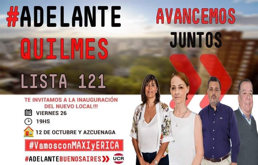 SANDRAARCE8's tweet photo. Te invitamos a la inauguración del nuevo local!!!🇮🇩🏠

Viernes 26 a las 19hs.
12 de Octubre y Azcuenaga.

Te Esperamos!!!!!!!

#adelantequilmes121 
#somoselradicalismo 
#lista121 
#valeriasferreirospresidente https://t.co/rDly6qEBf9
