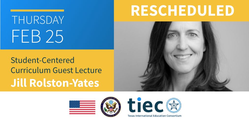 TexasConsortium's tweet image. After last week’s session was postponed due to severe weather in TX, we would like to extend an especially warm welcome to Jill Rolston-Yates as she joins us this week instead. @usembassyjordan, @StateDept, @whitmancollege #TIECeLearn #TIECeLearn #instructionaldesign