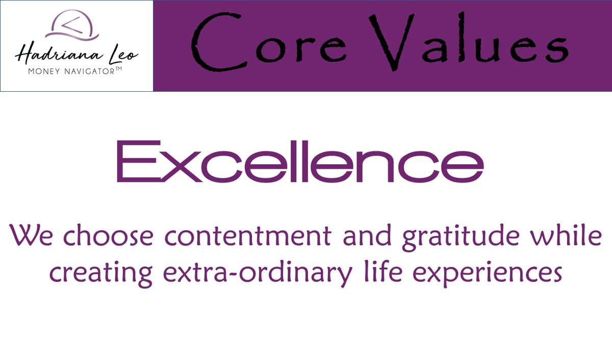HadrianaL's tweet photo. We will make spelling errors, have broken links on our website, and mess up in ways big and small. Our commitment is not to perfection but to Excellence, our 4th Core Value.
#women #wealth #hadrianaleo #coach #moneynavigator #personalfinance #invesments #speaker #cashflow https://t.co/w6NMwtUTXI