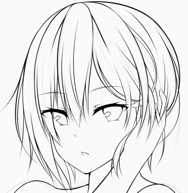 いいショートヘアが描けた 