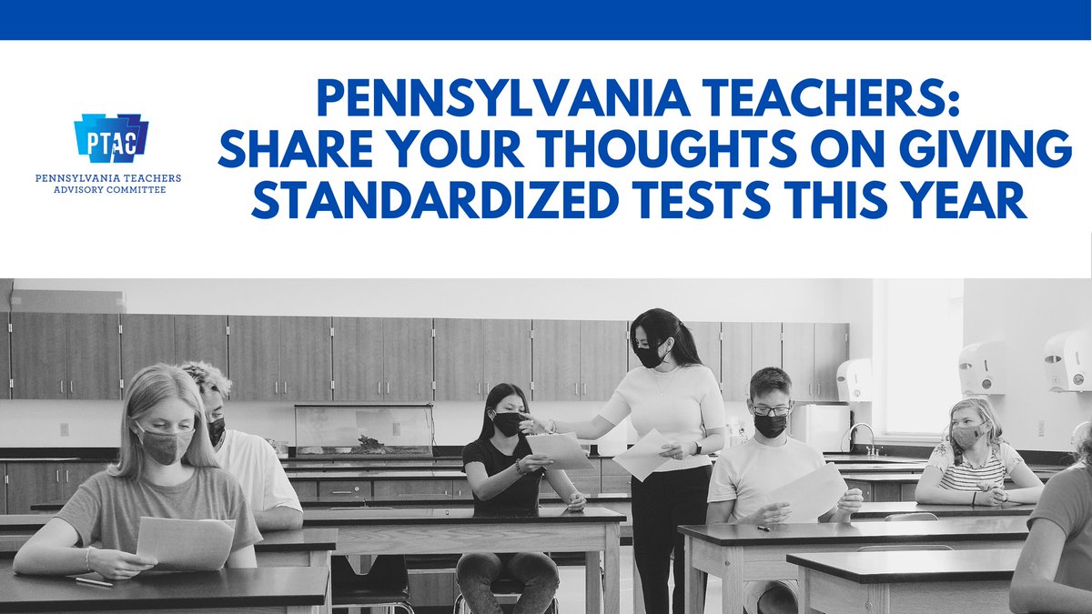 PTACVoice's tweet photo. #Pennsylvania Teachers - We need your input &amp; expertise on benefits/harm of #StandardizedTesting during COVID. Please take this short survey and pass it to other PA teachers: https://t.co/3W8StexvRV

We'll be sharing results w/ education decision makers in the state. #PAEduChat https://t.co/SDWAo1bbQP