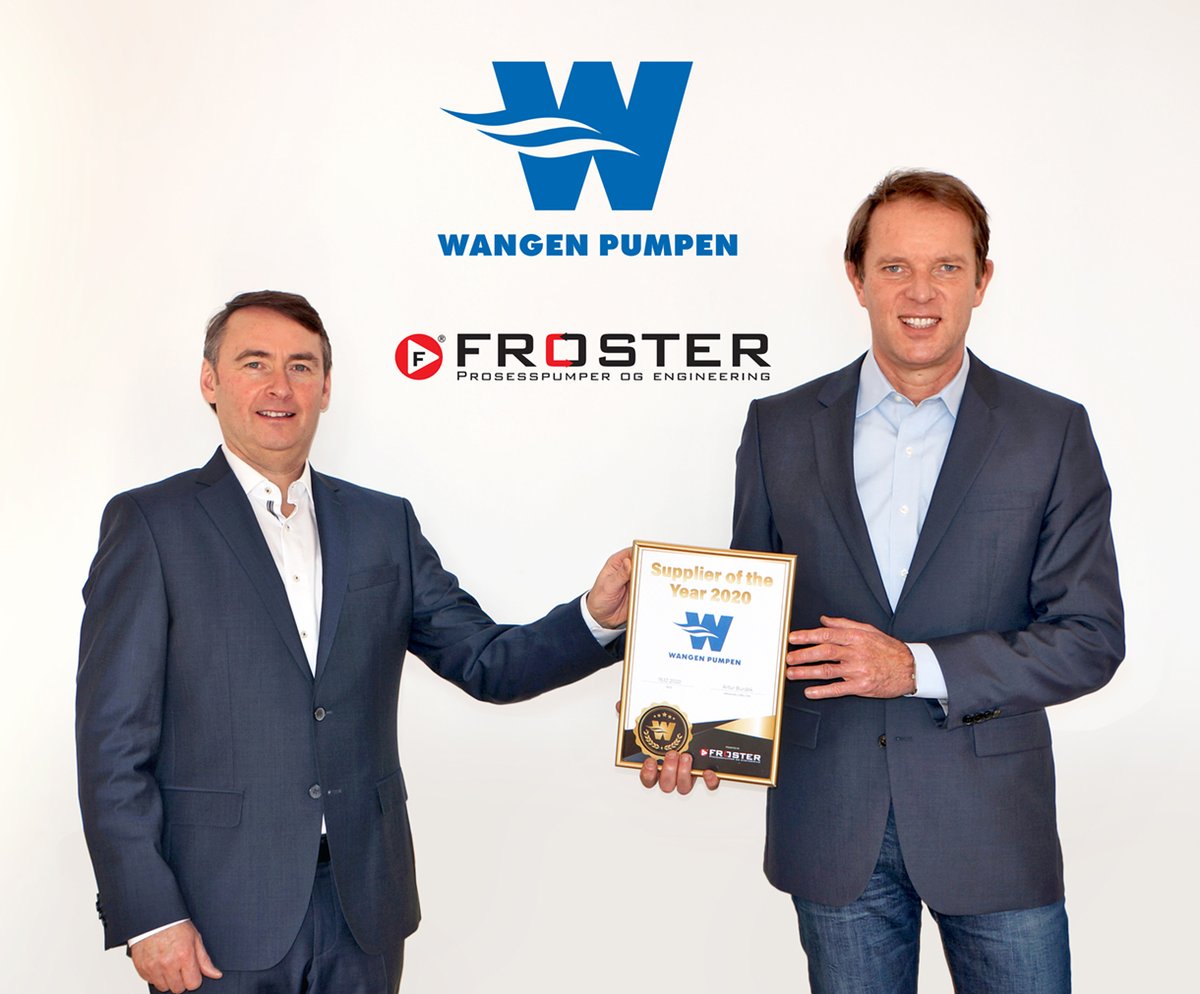 wangen.com/en/news/2021/W…

Supplier of the YEAR 2020? YES WE ARE!
Froster AS, our exclusive distribution partner in Norway for 20 years and specialised in pumping solutions, has now named us "Supplier of the Year 2020".

This is a great honour!

#wangen #frosteras #strongpartner