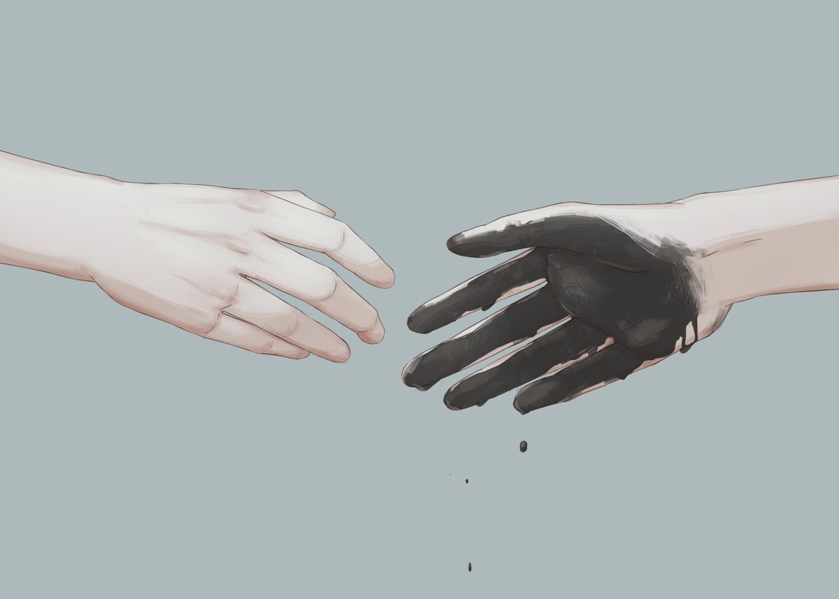 simple background grey background out of frame black gloves gloves 2others reaching fingernails  illustration images