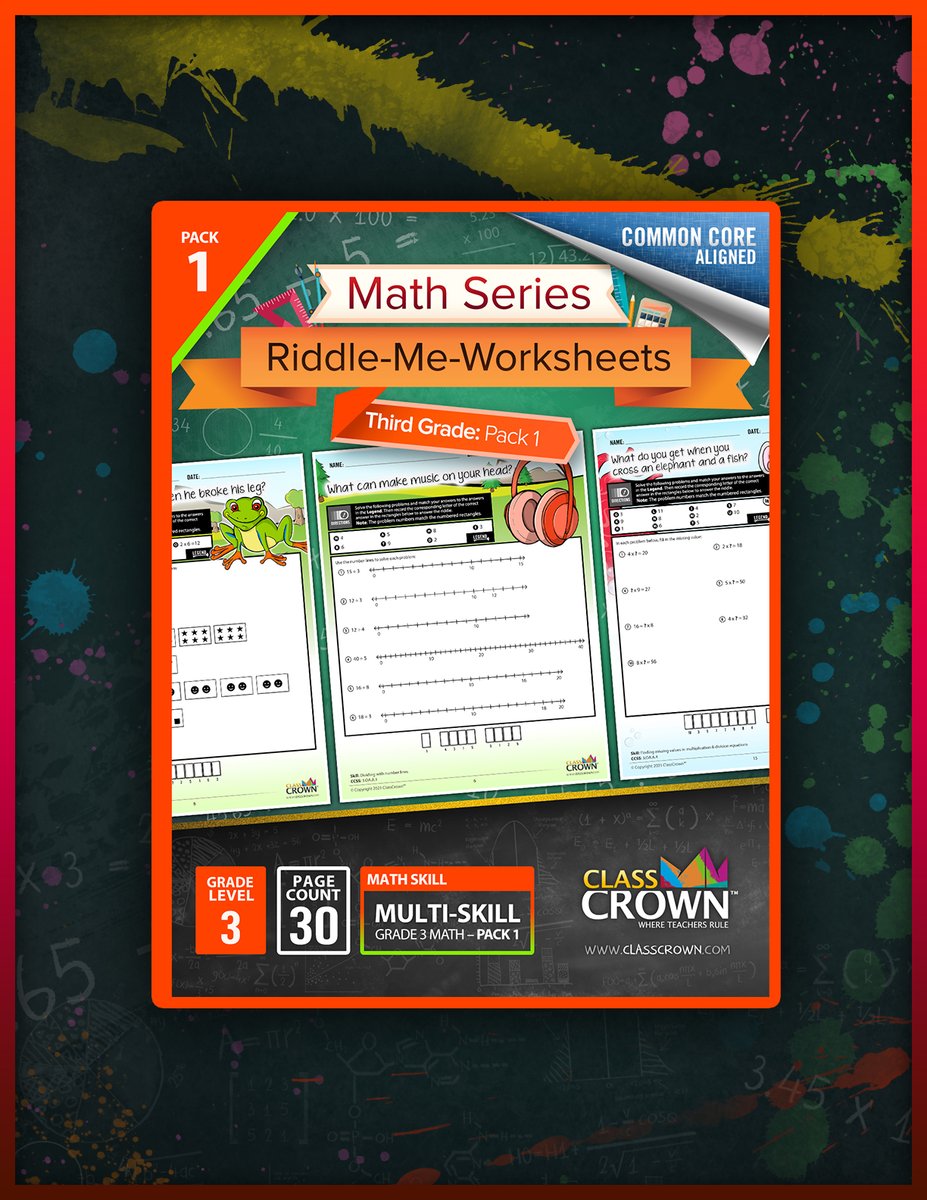 ClassCrown's tweet image. NEW: Our first ever 3rd grade math riddle worksheets.
Try them for FREE --&amp;gt; classcrown.com/.../math-works…