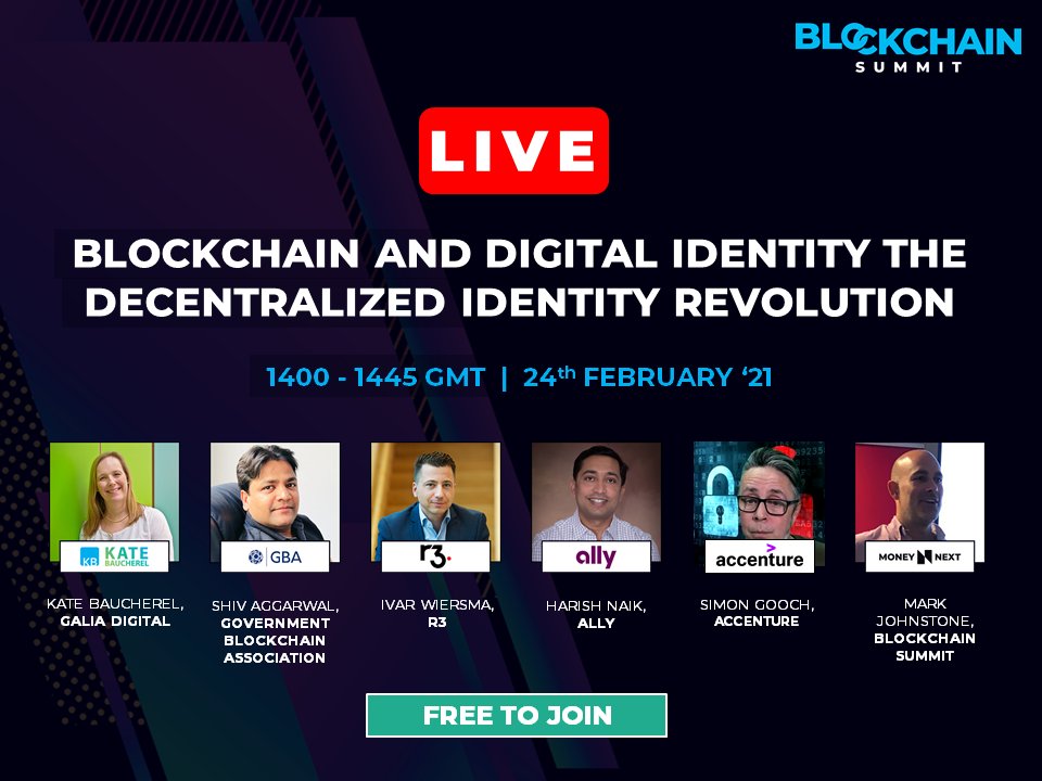 Blockchain Summit (@blockchainhq) on Twitter photo Session 4/4 of <a href="/BlockchainHQ/">Blockchain Summit</a> Summit Digital Identity and the Decentralised Identity Revolution.
Join us at 14:00GMT by clicking here and registering for
FREE 🤲⬇️moneynext.tv/blockchain-sum…
#blockchain #digitalidentity #decentralisedfinance #authentication #biometrictechnology Session 4/4 of <a href="/BlockchainHQ/">Blockchain Summit</a> Summit Digital Identity and the Decentralised Identity Revolution.
Join us at 14:00GMT by clicking here and registering for
FREE 🤲⬇️moneynext.tv/blockchain-sum…
#blockchain #digitalidentity #decentralisedfinance #authentication #biometrictechnology