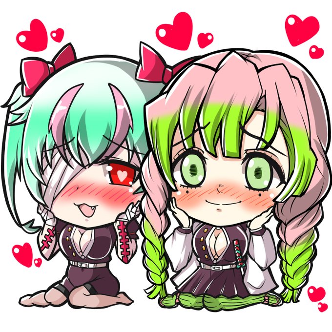 冠ネコさんがTwitterに投稿した甘露寺蜜璃(鬼滅の刃)のイラスト。