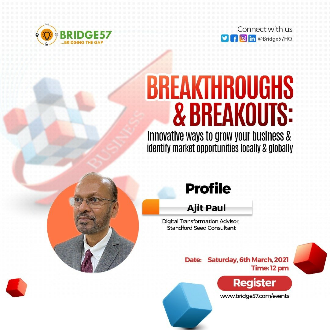 MyKotigo (@mykotigo) on Twitter photo Ever wanted to pick the brains of those who have walked the path? Hear innovative ways to scale your business.
Join <a href="/adia/">Adia Braun ณ เยอรมัน (ENFP)</a>, <a href="/dudly/">Dudley Doright</a> and <a href="/ajit/">Ajit Anthony Prem</a> as we discuss these and many more on Saturday 6th March 2021.
Register: bridge57.com/events Ever wanted to pick the brains of those who have walked the path? Hear innovative ways to scale your business.
Join <a href="/adia/">Adia Braun ณ เยอรมัน (ENFP)</a>, <a href="/dudly/">Dudley Doright</a> and <a href="/ajit/">Ajit Anthony Prem</a> as we discuss these and many more on Saturday 6th March 2021.
Register: bridge57.com/events