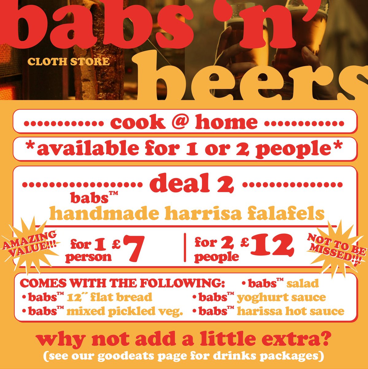 ClothStore81's tweet image. CS.81 / BABS ’N’ BEERS Cook @ Home Friday.
GO GET YOURS! Order via link in bio. 
Beer bundles to accompany your BABS ’N’ BEERS night in. Everything you need for your authentic Friday Flavas! 
Pre-order before Thursday by 11am (25.02.21) for delivery on Friday (26.02.21)