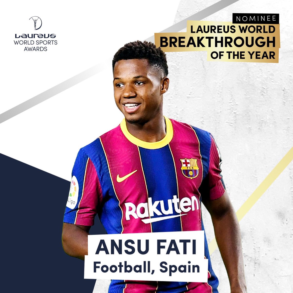 ¡Estoy muy contento de anunciaros mi nominación al Laureus Breakthrough del año! ¡Es un honor para mi! Gracias @laureussport 

 I'm very excited to announce my nomination for the Laureus World Breakthrough of the year! It’s an honor for me! Thank you @laureussport #Laureus21