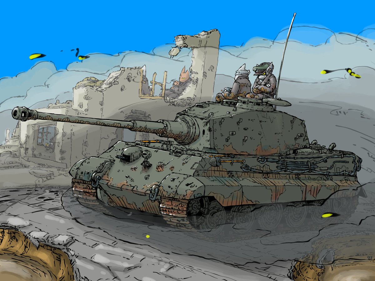 矛盾 重戦車タイガーii 最強の矛と盾を備えた引き換えに恐ろしい燃費の悪さと全 ヤバーンのイラスト