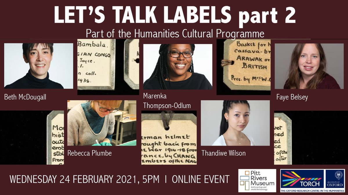 Pitt_Rivers's tweet photo. TODAY 5pm @Pitt_Rivers staff use labels to have a frank conversation about the practicalities, challenges and triumphs of putting the #LabellingMatters project into practice in their various museum roles. For more info and booking details, see https://t.co/9GwdsamOVb https://t.co/D54MS5lOVw