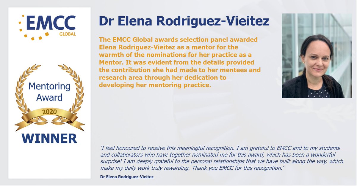 EMCC Global on Twitter: "The Global awards selection panel, chaired by @rizakadilar awarded Elena Rodriguez-Vieitez as a mentor for the warmth of the nominations for her practice as a Mentor.