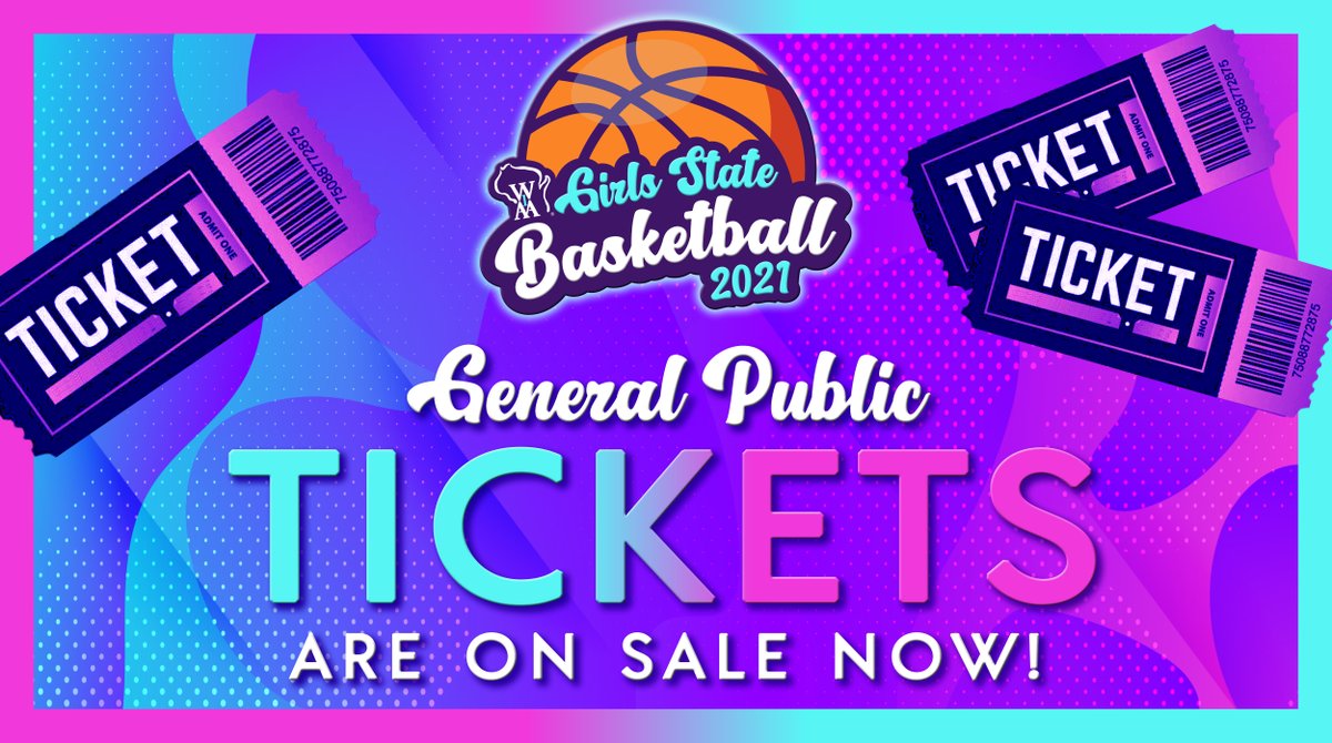 Tickets for the 2021 Girls Basketball State Tournament are now available to the general public! 🏀🎟 #wiaagb

Specific codes are required to purchase tickets. Get codes &amp; links to buy tickets at wiaawi.org/Sports/Winter/….

Contact Ticketmaster at 1-800-653-8000 with any questions.