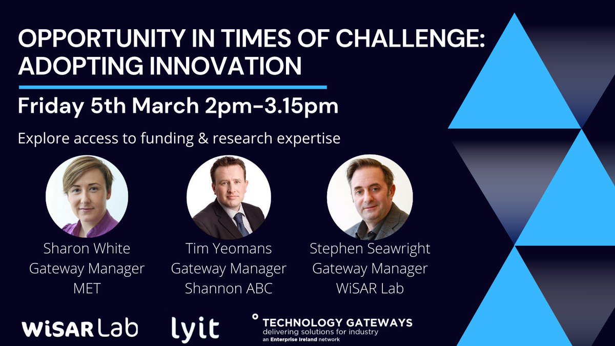 WirelessIoT's tweet image. Have you an idea or problem to solve in your business? Register FREE for “Opportunity in Times of Challenge: Adopting Innovation” to hear how @EITechGateway can help you access funding &amp;amp; diversify your markets on March 5th. Register👇 bit.ly/3pgsuoU #innovation #IoT #AI