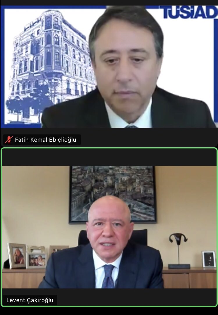 TÜSİAD Avrupa Yeşil Mutabakatı Söyleşileri; Fatih Kemal Ebiçlioğlu’nun moderasyonunda ve Koç Holding CEO’su Levent Çakıroğlu’nun katılımıyla gerçekleştirilmiştir. <a href="/TUSIAD/">TÜSİAD</a> <a href="/kocholding/">Koç Holding</a>