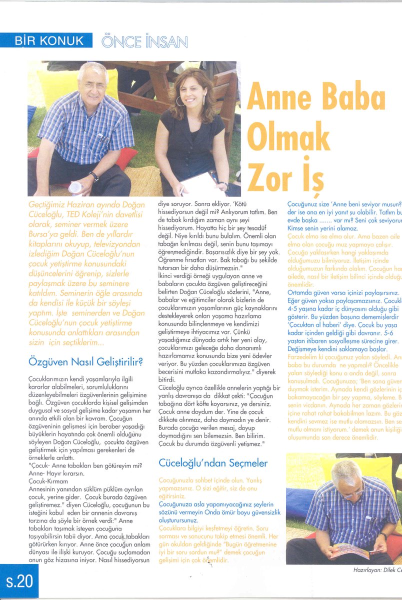 Türkiye’nin önemli düşünür ve psikologlarından Doğan Cüceloğlu’nu kaybetmenin derin üzüntüsünü yaşıyoruz. 
2004 yılında Önce İnsan dergimizin sayfalarına konuk olan Cüceloğlu’nu bizlere bıraktığı öğretileri ve derin sözleriyle hatırlayacağız. onceinsan.com/?page_id=129#d…