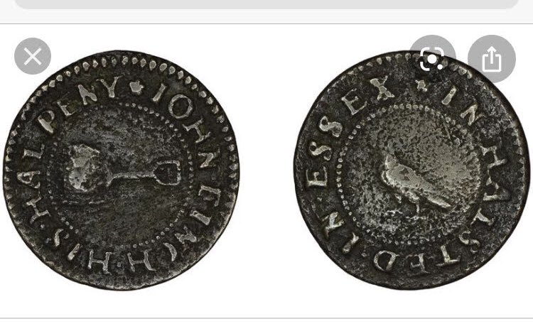 underthemudd's tweet photo. A local token from a tradesman called John finch from Halstead ,essex. Dating 1649-1672 . On the token is a picture of a malt shovel and the reverse is a finch. #metaldetecting #localtoken #17thcentury #malt #finch #johnfinch https://t.co/BXNMxOEuPi